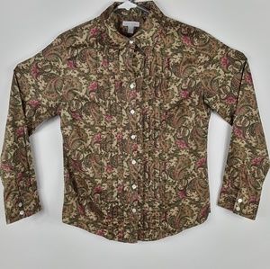 Charter Club Floral Ruffles Top Button Down